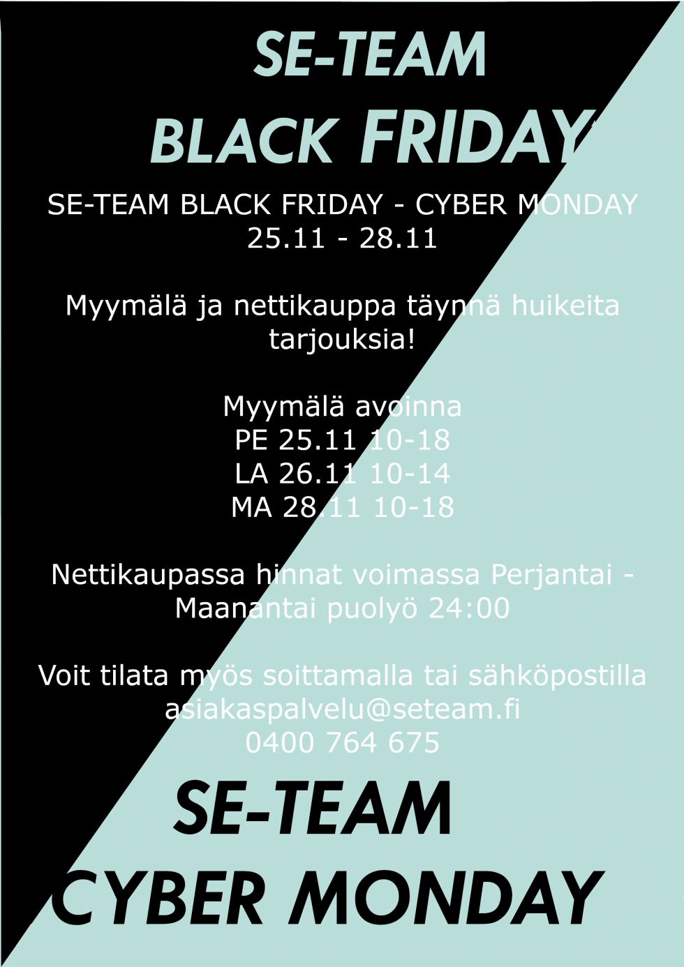 Black Friday - Cyber Monday 25.11 - 28.11